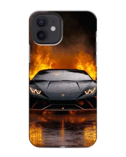 Чохол для iPhone 12 з картинкою «Lamborghini у вогні»