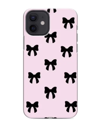 Чохол для iPhone 12 з картинкою «Чорні банти Coquette»