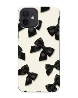 Чохол для iPhone 12 з картинкою «Чорні бантики»
