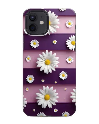 Чохол для iPhone 12 з картинкою «Ромашки на фіолетовому»