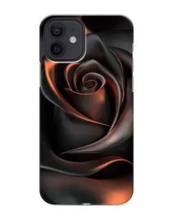 Чохол для iPhone 12 з картинкою «Шовкова чорна троянда»
