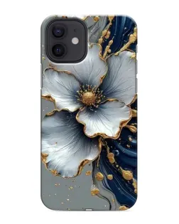Чохол для iPhone 12 з картинкою «Біла квітка та золотий флюїд»