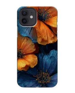Чохол для iPhone 12 з картинкою «Яскрава синьо-помаранчева флора»
