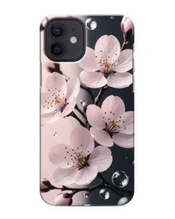Чохол для iPhone 12 з картинкою «Ніжня сакура та краплі»