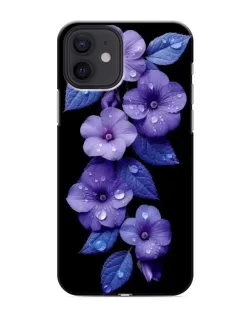 Чохол для iPhone 12 з картинкою «Фіолетові квіти з росою»