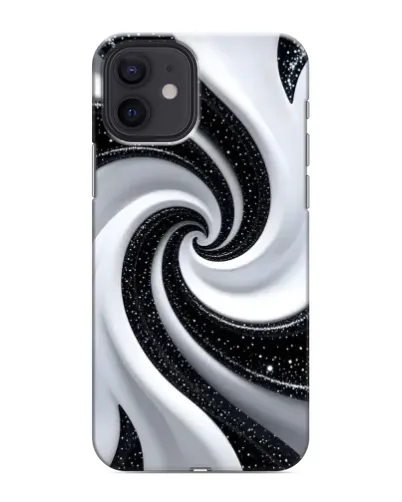 Чохол для iPhone 12 з картинкою «Чорно-біла спіраль»