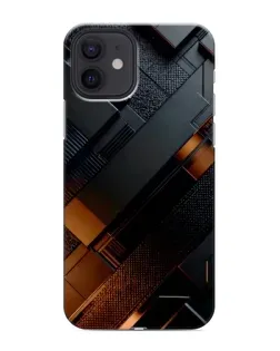 Чохол для iPhone 12 з картинкою «Чорні геометричні блоки»