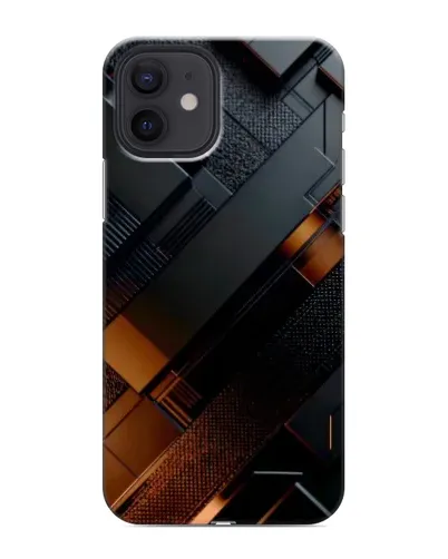 Чохол для iPhone 12 з картинкою «Чорні геометричні блоки»