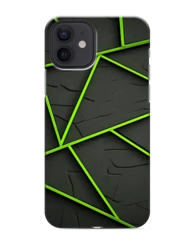 Чохол для iPhone 12 з картинкою «Зелені геометричні лінії»