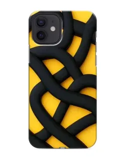 Чохол для iPhone 12 з картинкою «Чорне жовте переплетення»