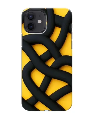 Чохол для iPhone 12 з картинкою «Чорне жовте переплетення»