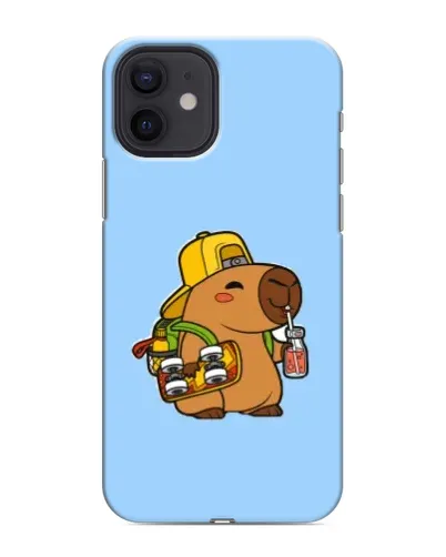 Чохол для iPhone 12 з картинкою «Капібара на скейті»