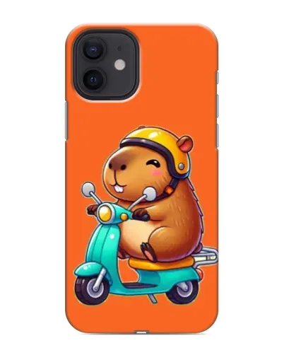 Чохол для iPhone 12 з картинкою «Капібара на скутері»