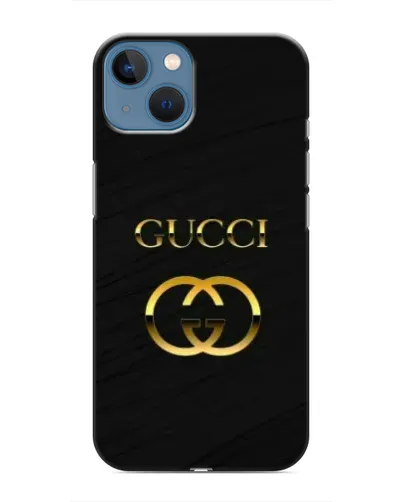 Чехол для iPhone 13 Mini с картинкой «Золотой логотип Gucci»