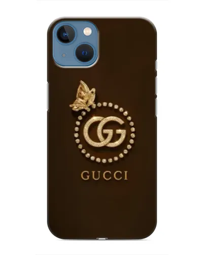 Чехол для iPhone 13 Mini с картинкой «Gucci — золотая бабочка»