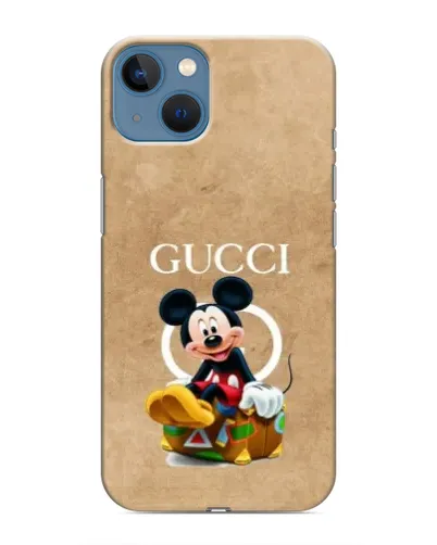 Чехол для iPhone 13 Mini с картинкой «Микки Маус Gucci — крафт»