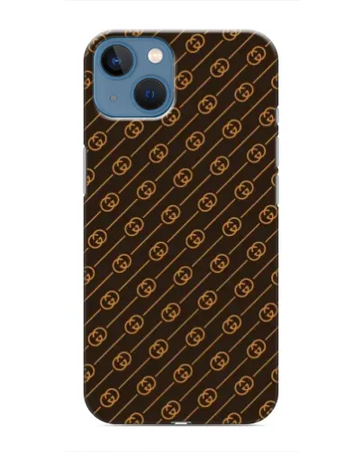 Чехол для iPhone 13 Mini с картинкой «Gucci — золотые диагонали»