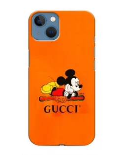 Чехол для iPhone 13 Mini с картинкой «Микки Маус Gucci — оранж»