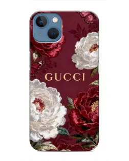 Чехол для iPhone 13 Mini с картинкой «Gucci — бордовые розы»