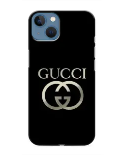 Чехол для iPhone 13 Mini с картинкой «Gucci — золото на черном»