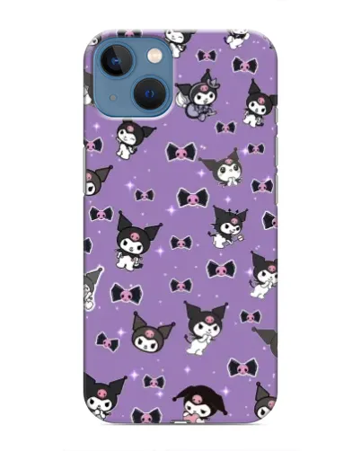Чохол для iPhone 13 Mini з картинкою «Kuromi — патерн»