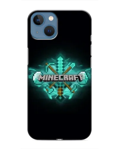 Чохол для iPhone 13 Mini з картинкою «Minecraft Diamond лого»