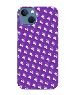Чохол для iPhone 13 Mini з картинкою «Єдинороги на фіолетовому»