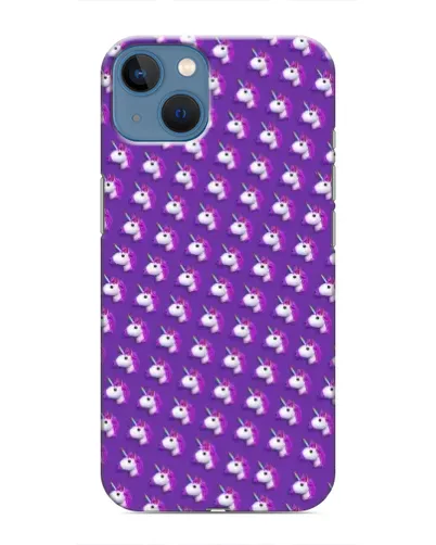 Чохол для iPhone 13 Mini з картинкою «Єдинороги на фіолетовому»