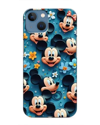 Чохол для iPhone 13 Mini з картинкою «Паттерн Міккі та Мінні»