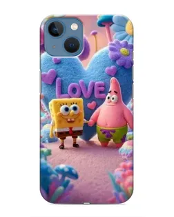Чехол для iPhone 13 Mini с картинкой «Губка Боб Патрик»