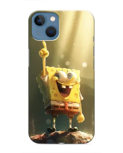 Чохол для iPhone 13 Mini з картинкою «Сяючий Спанч Боб»