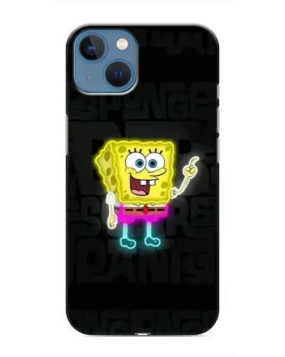Чохол для iPhone 13 Mini з картинкою «Неоновий Губка Боб»