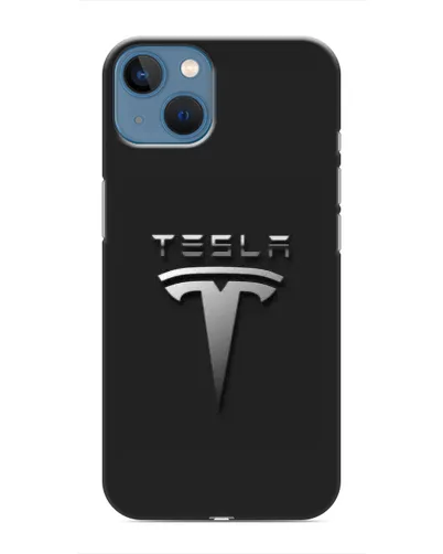 Чохол для iPhone 13 Mini з картинкою «Сталевий логотип Tesla»
