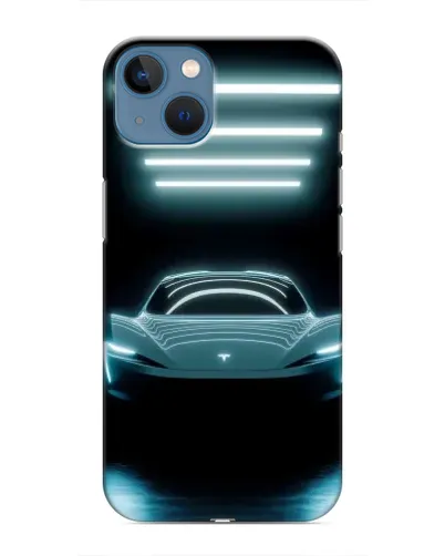 Чохол для iPhone 13 Mini з картинкою «Tesla в неоні»