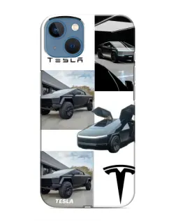 Чохол для iPhone 13 Mini з картинкою «Колаж Cybertruck Tesla»