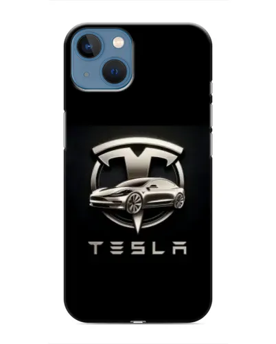 Чохол для iPhone 13 Mini з картинкою «Tesla — срібне авто»