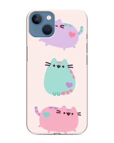 Чохол для iPhone 13 Mini з картинкою «Pusheen тріо»