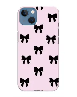 Чохол для iPhone 13 Mini з картинкою «Чорні банти Coquette»