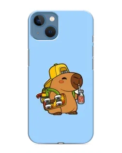 Чехол для iPhone 13 Mini с картинкой «Капибара на скейте»