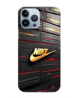 Чохол для iPhone 13 Pro Max з картинкою «Золотий Nike на металі»