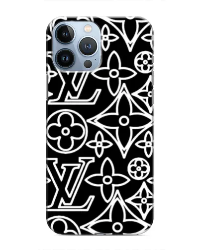 Чехол для iPhone 13 Pro Max с картинкой «Черно-белый узор LV»