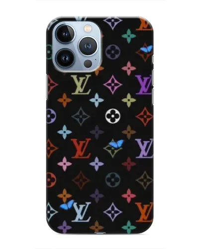 Чехол для iPhone 13 Pro Max с картинкой «Цветная монограмма LV»