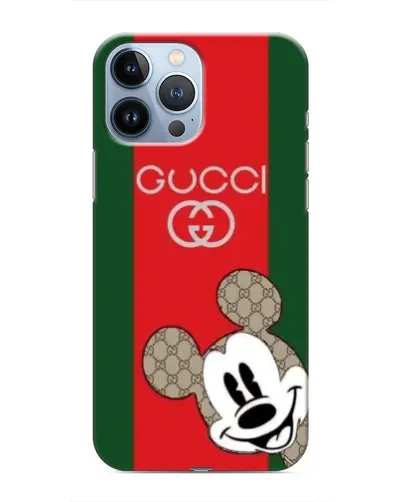 Чехол для iPhone 13 Pro Max с картинкой «Gucci — полосы и Микки»