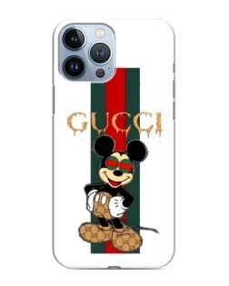 Чехол для iPhone 13 Pro Max с картинкой «Микки Маус Gucci — полосы»