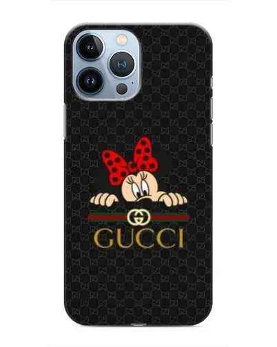 Чехол для iPhone 13 Pro Max с картинкой «Минни Маус Gucci — черный»