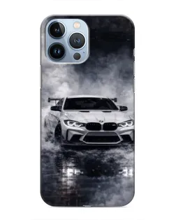Чехол для iPhone 13 Pro Max с картинкой «BMW сквозь туман»