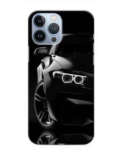 Чохол для iPhone 13 Pro Max з картинкою «Чорна BMW — профіль»