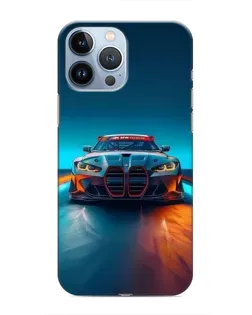 Чохол для iPhone 13 Pro Max з картинкою «BMW — вогні неону»