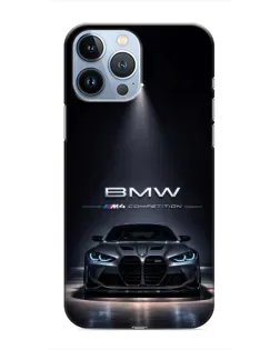 Чохол для iPhone 13 Pro Max з картинкою «BMW крізь нічне місто»