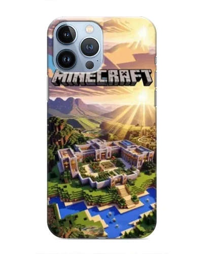 Чохол для iPhone 13 Pro Max з картинкою «Minecraft панорама»